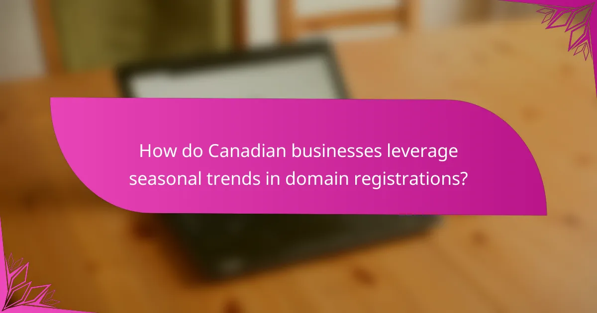 How do Canadian businesses leverage seasonal trends in domain registrations?