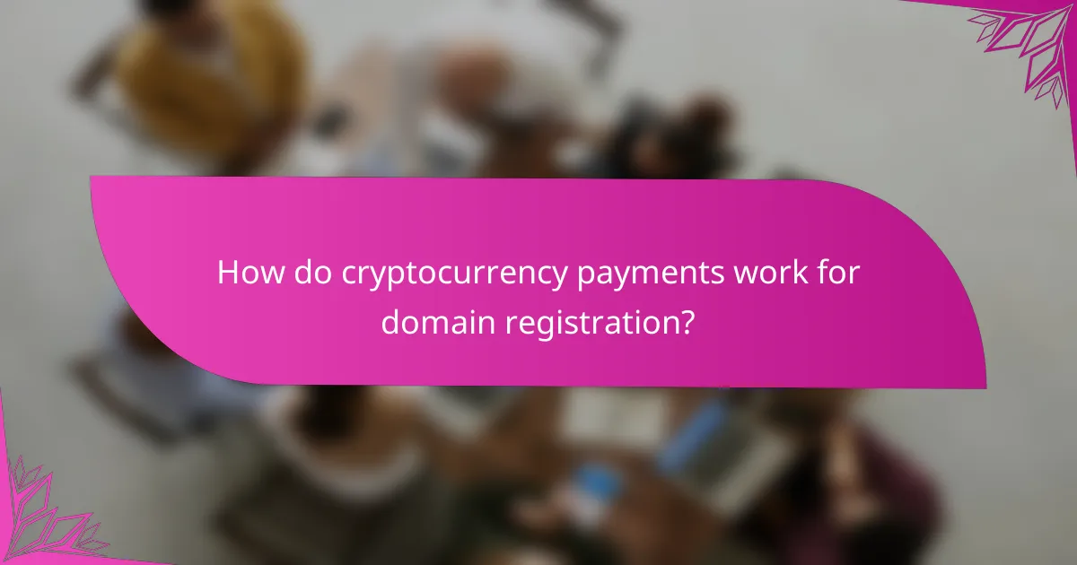 How do cryptocurrency payments work for domain registration?