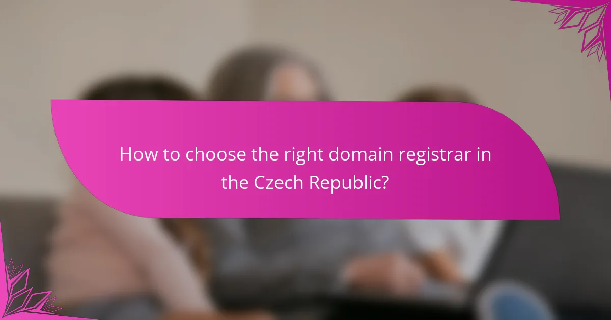 How to choose the right domain registrar in the Czech Republic?