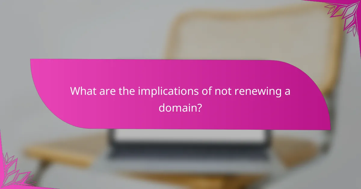 What are the implications of not renewing a domain?