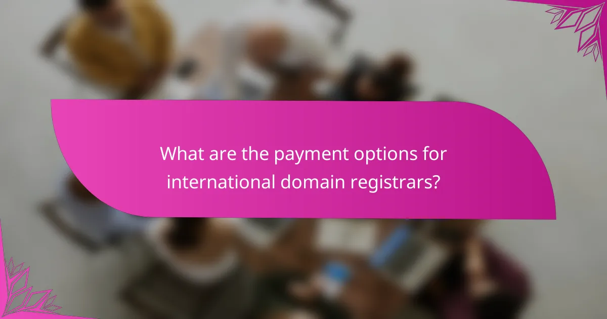 What are the payment options for international domain registrars?