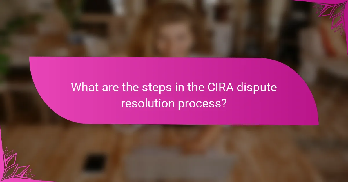 What are the steps in the CIRA dispute resolution process?