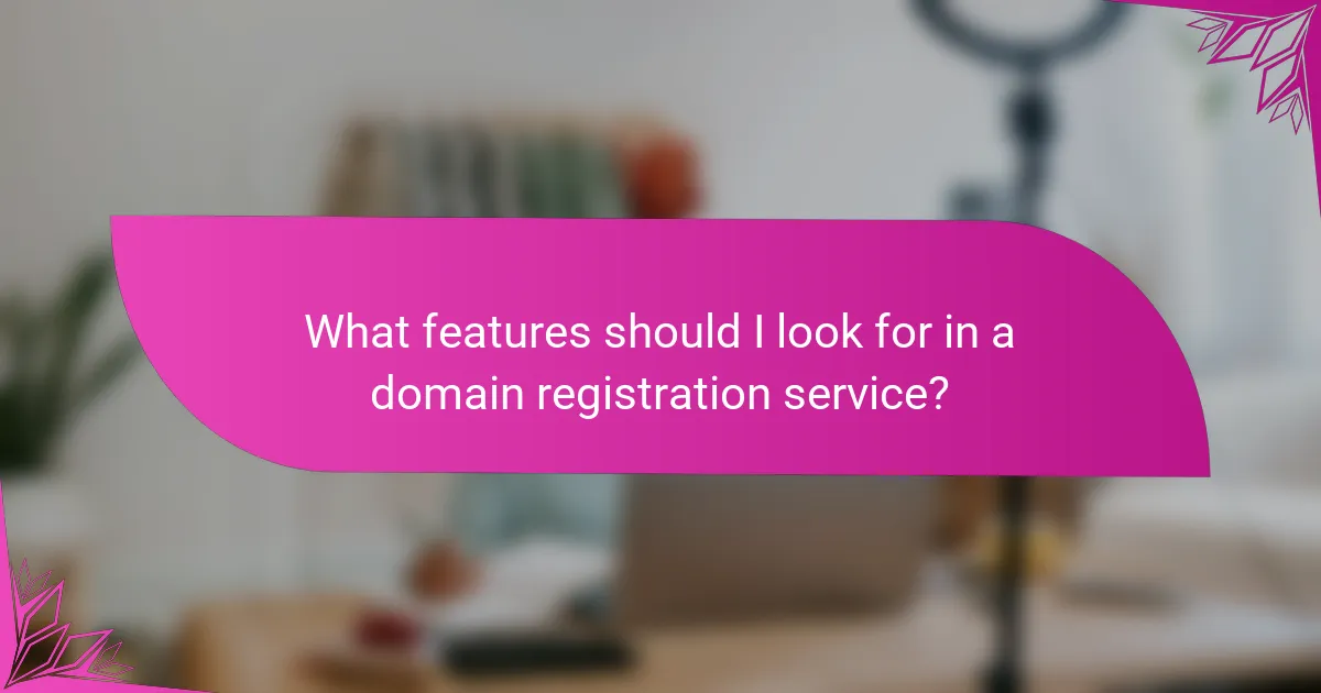 What features should I look for in a domain registration service?